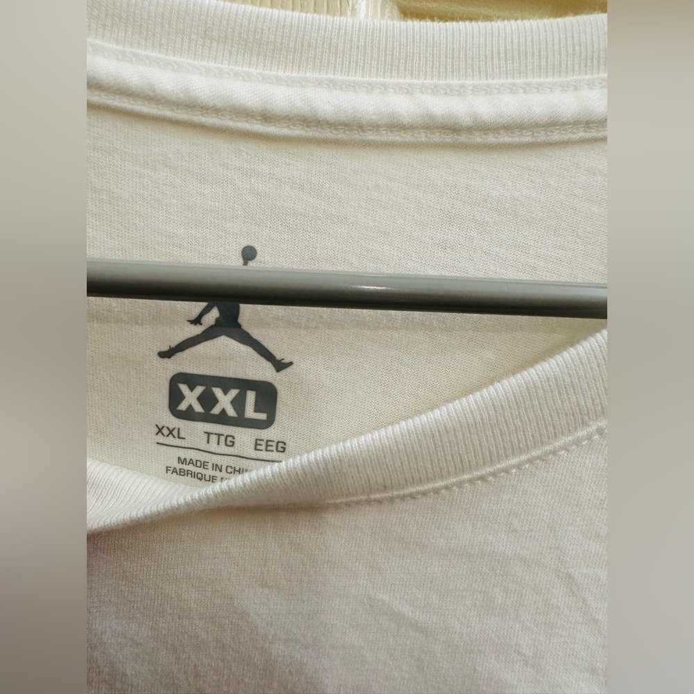 Jordan White and Gray Long Sleeve Men's Tee - Picture 3 of 5